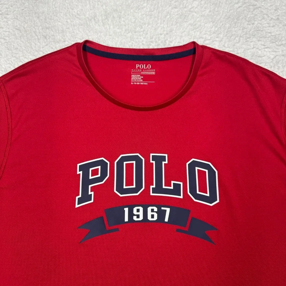 Polo Ralph Lauren Performance Red‎ Short Sleeve 1967 Graphic T-Shirt Men's XL